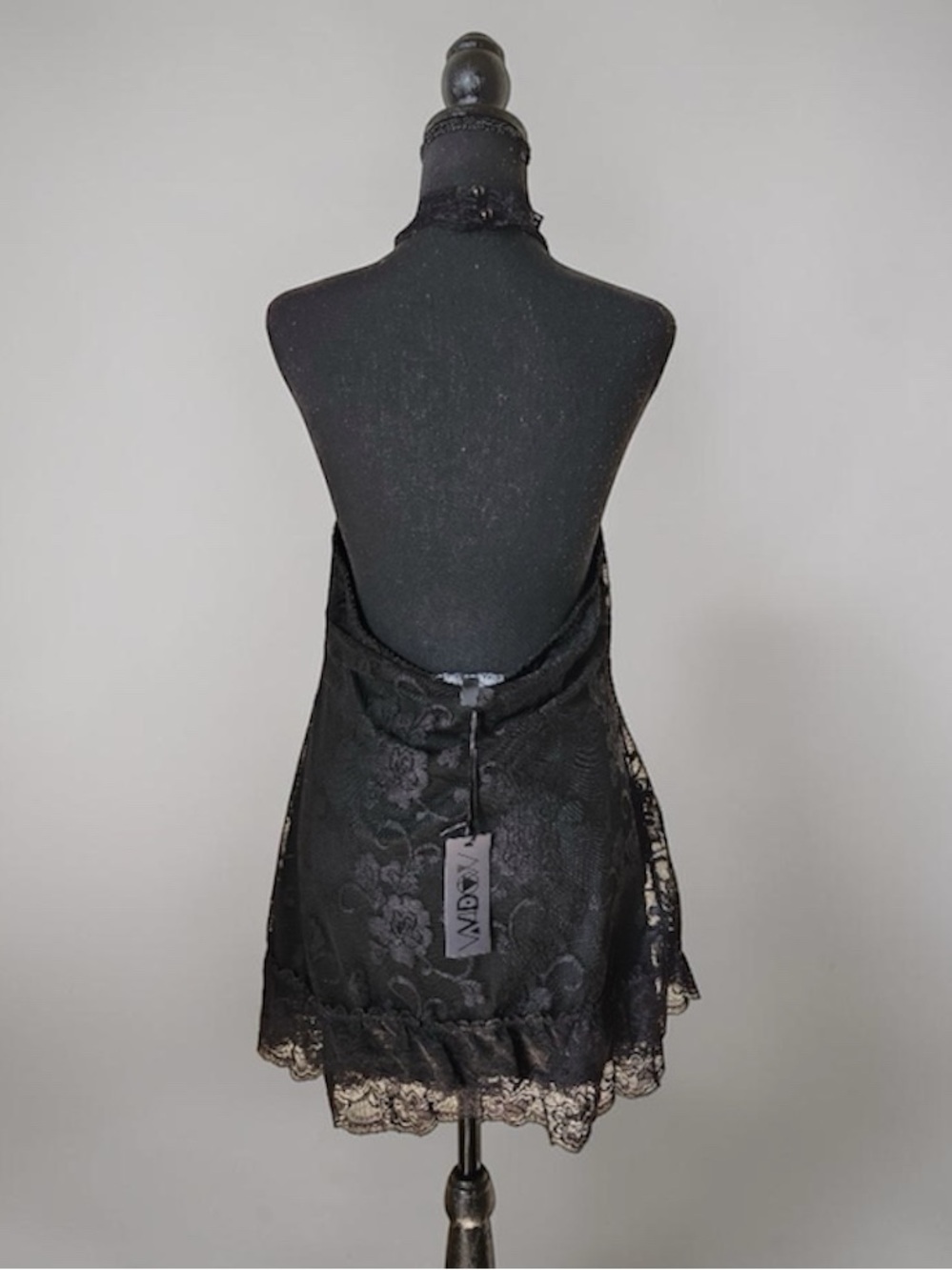 NWT Dolls Kill Widow ‘Lush Reckoning’ Ruffle Lace Mini Choker Dress in Black, M - Picture 4 of 5